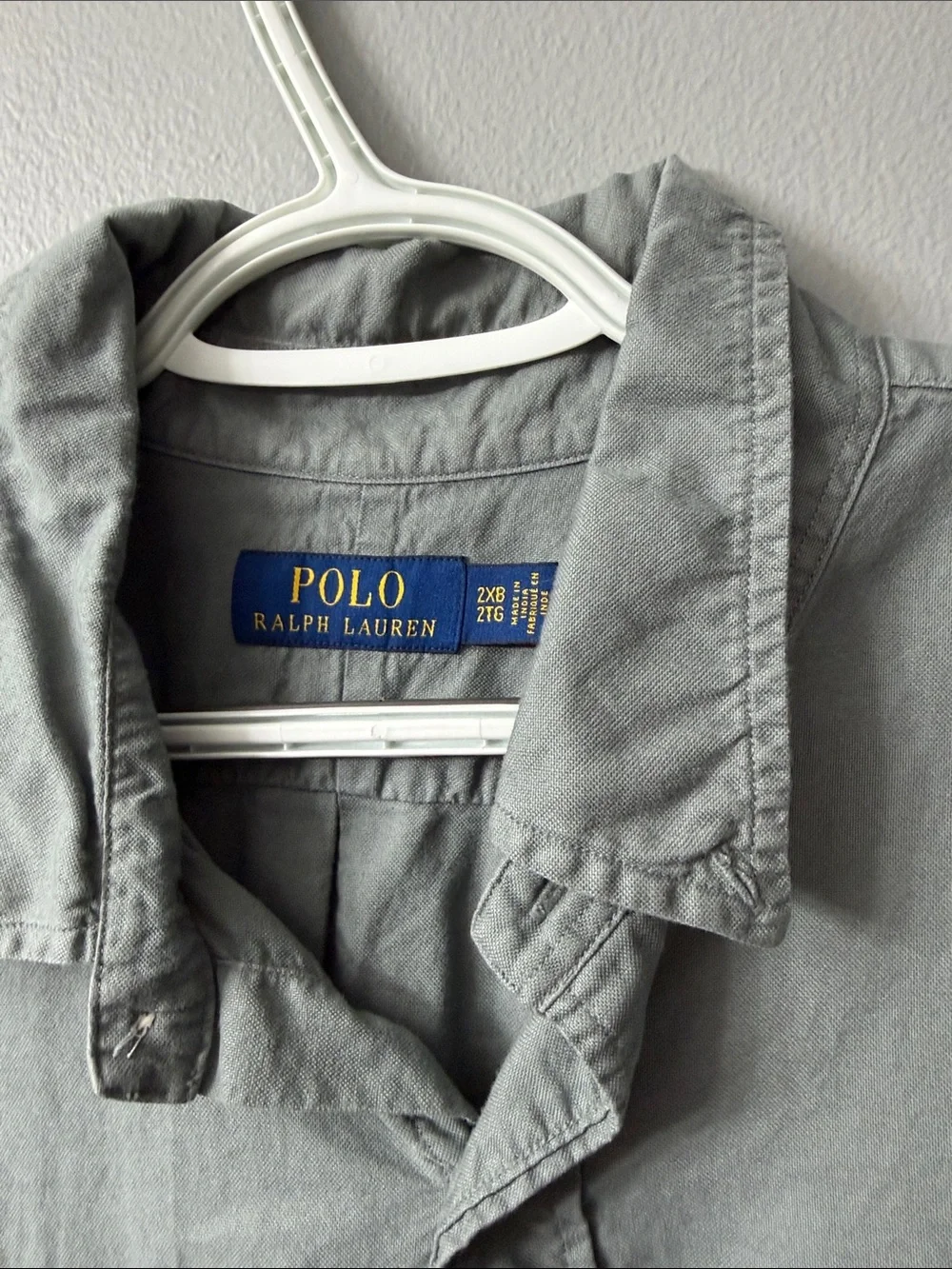 Polo by Ralph Lauren Light Gray Short-Sleeve Button-Down Shirt 2xb